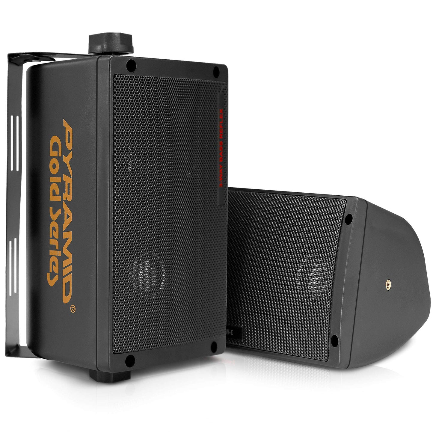 Pyramid Outdoor Speaker, 200 Watt 3-way Mini Box Speaker System, Perfect for Indoor and Outdoor Use, 3.25" Powerful Woofer, Pair