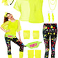 CICOCI 80s 90s Outfit For Women Neno Party Fishnet Top1980s Costume with 80s Accessories Set Retro Party Leg Warmers Headband