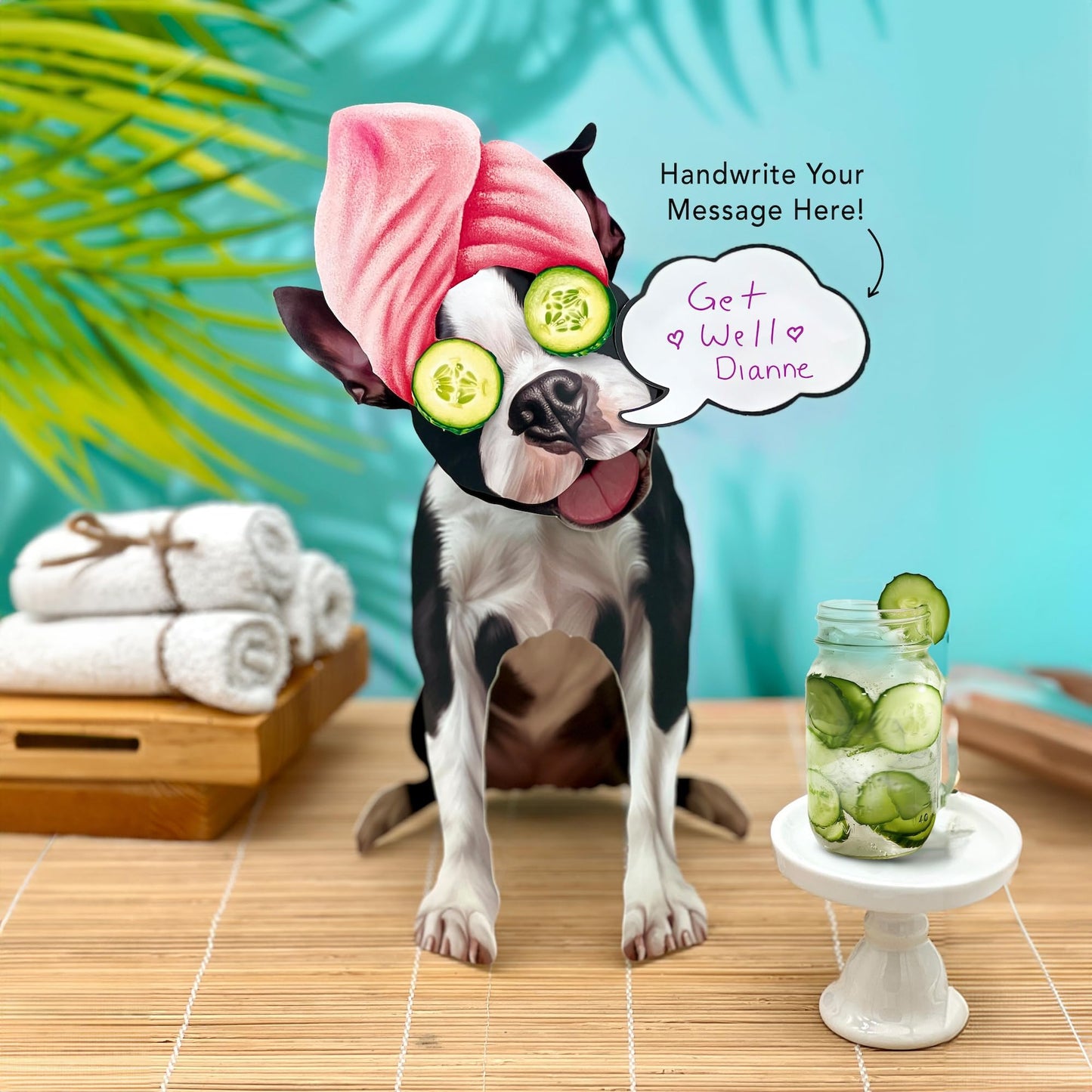 Freshcut Paper Pop Up Pet Cards, Gifts for Dog Lovers, Birthday Cards with Accessory Sheet, Note Card & Envelope, 3D Popup Greeting Card, Boston Terrier