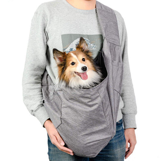 ARELLA Dog Sling Carrier for Small and Medium Dogs 10-17 lbs with Comfortable Adjustable Padded Shoulder Breathable Mesh for Travel Hands Free Daily Walk Outdoor Activities PDS08G