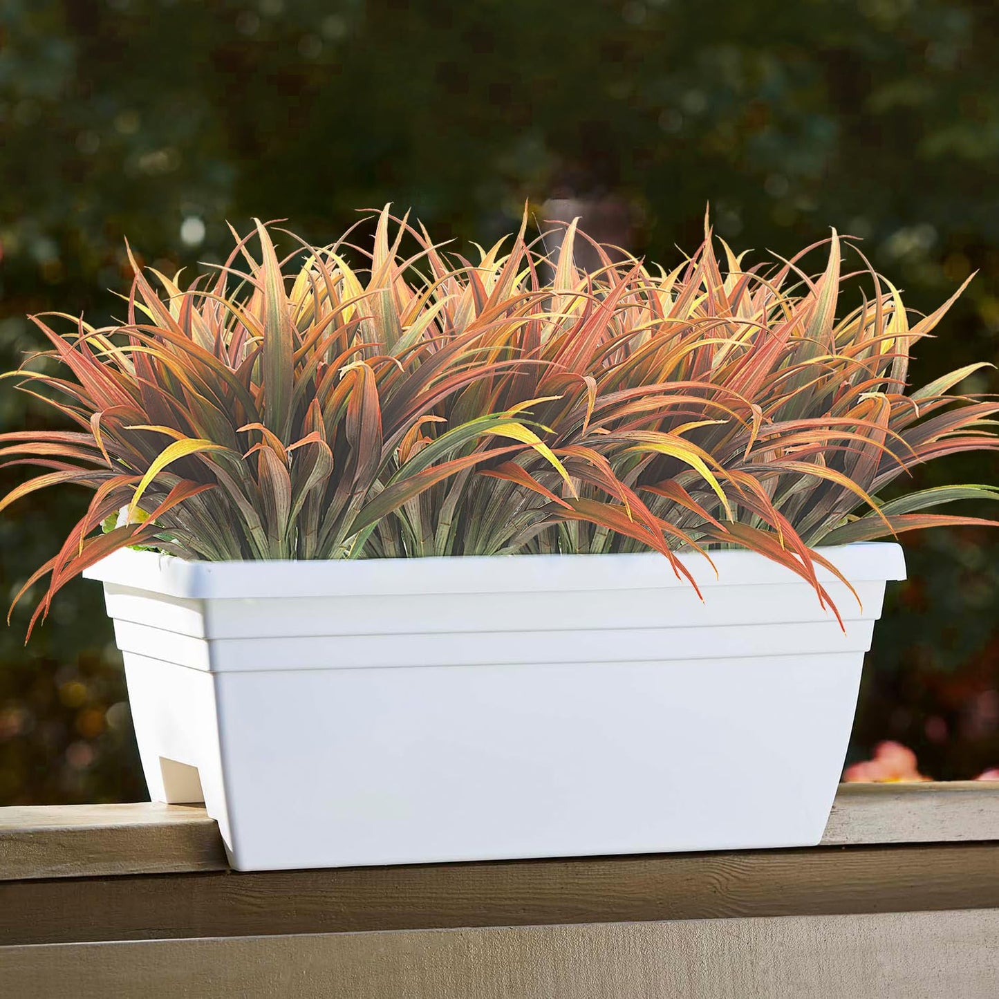 10Pcs Artificial Fall Plants Fake Autumn Grasses UV Resistant No Fade Indoor Outdoor Decoration for Thanksgiving Table Centerpiece Christmas Wedding Party Home Garden Fireplace Décor (Fall Orange)