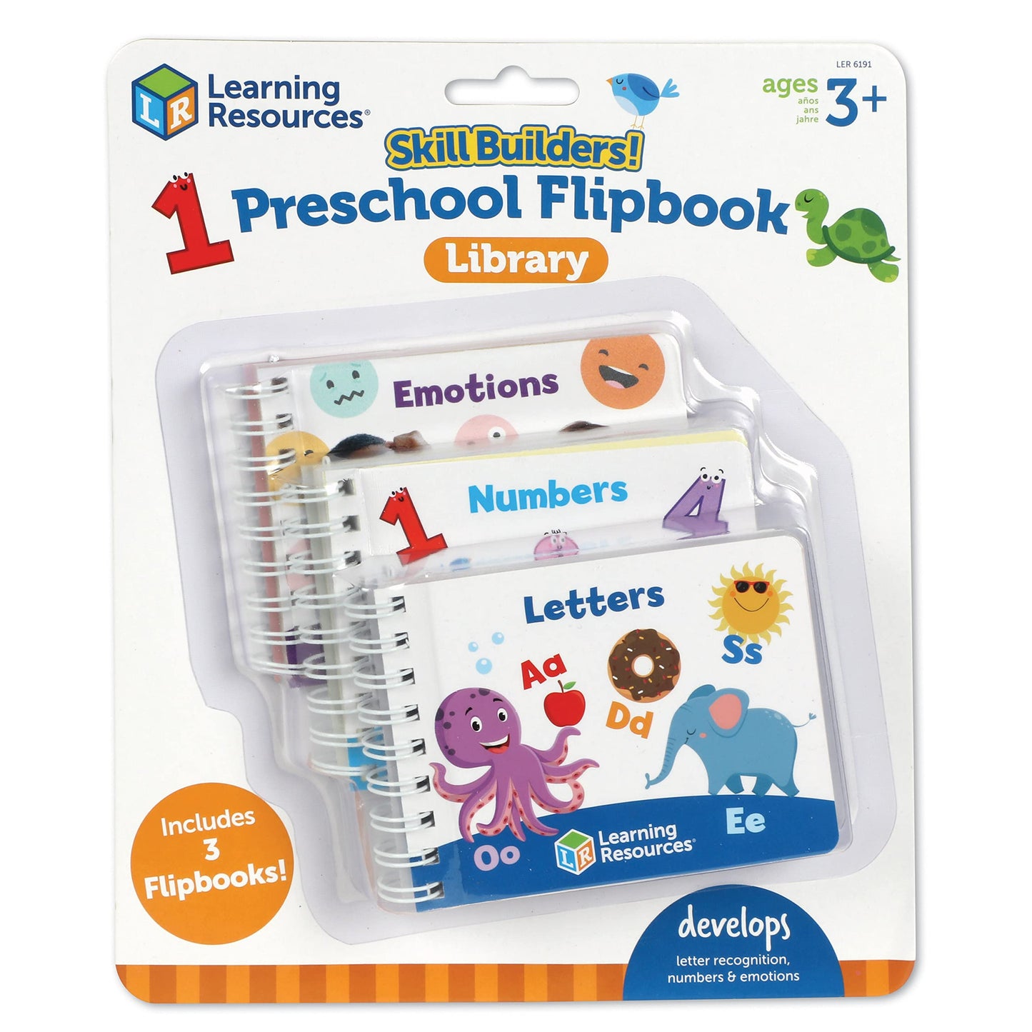 Learning Resources Skill Builders! Preschool Flipbooks -3 Pieces, Ages 3+, Preschool Learning Activities, ABC and Numbers for Toddlers, Activity Book