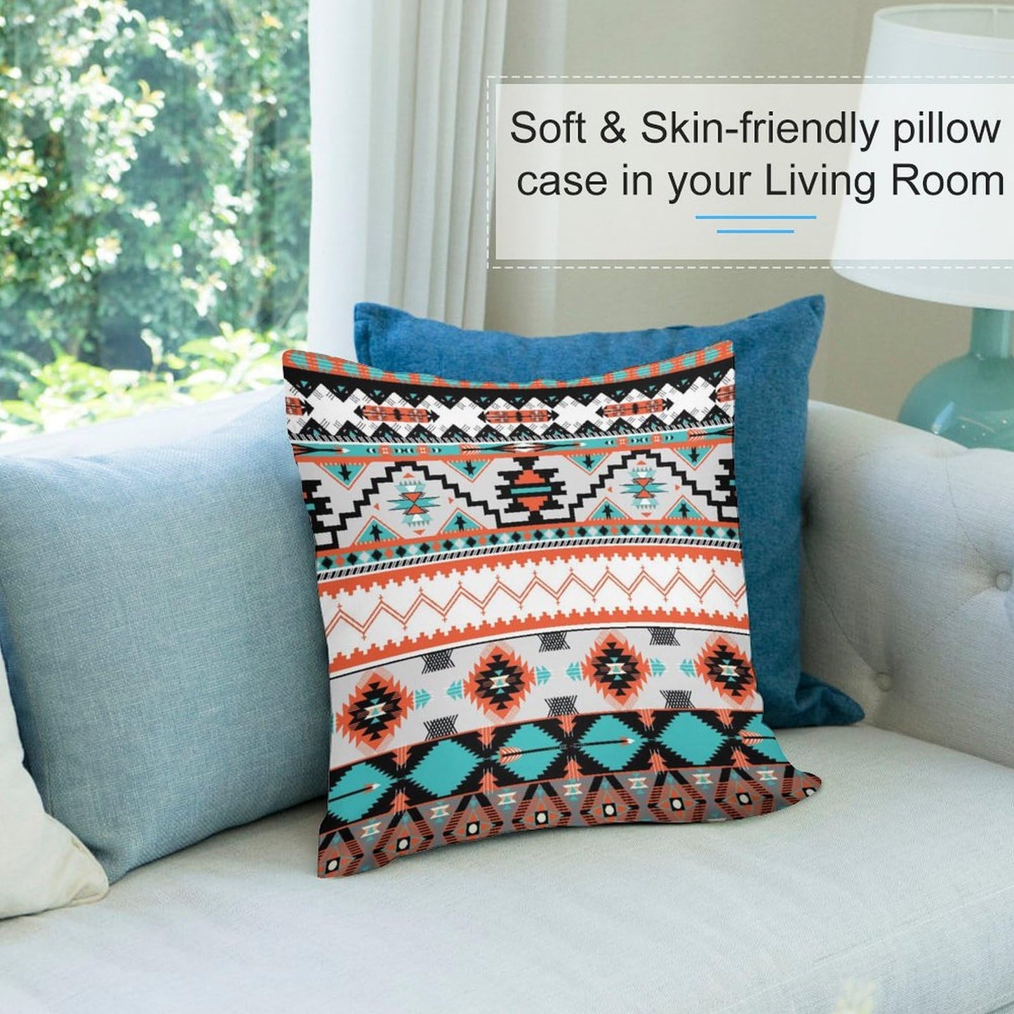 Yoakiet Aztec Pillow Covers,Boho Colourful Vintage Traditional Abstract Geometric Aztec Texture Pillow Covers with Hidden Zipper Set of 2 for Bedroom Living Room Sofa Cushion16 x16