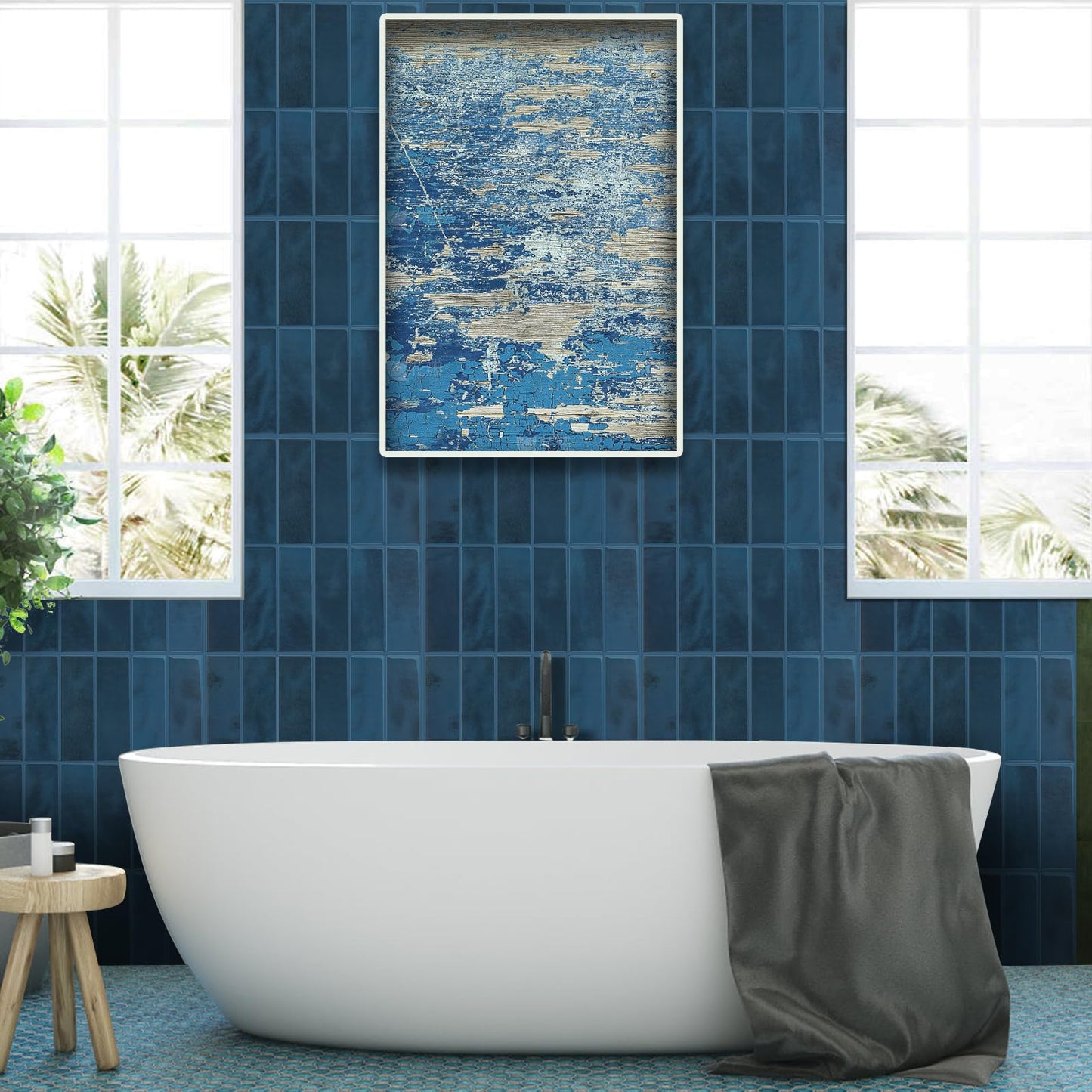 Peel and Stick Backsplash for Kitchen,New Upgrade 12" x 12" Large Premium Kitchen Backsplash,Sticker on Subway Tile Peel and Stick,Blue 10-Sheet.