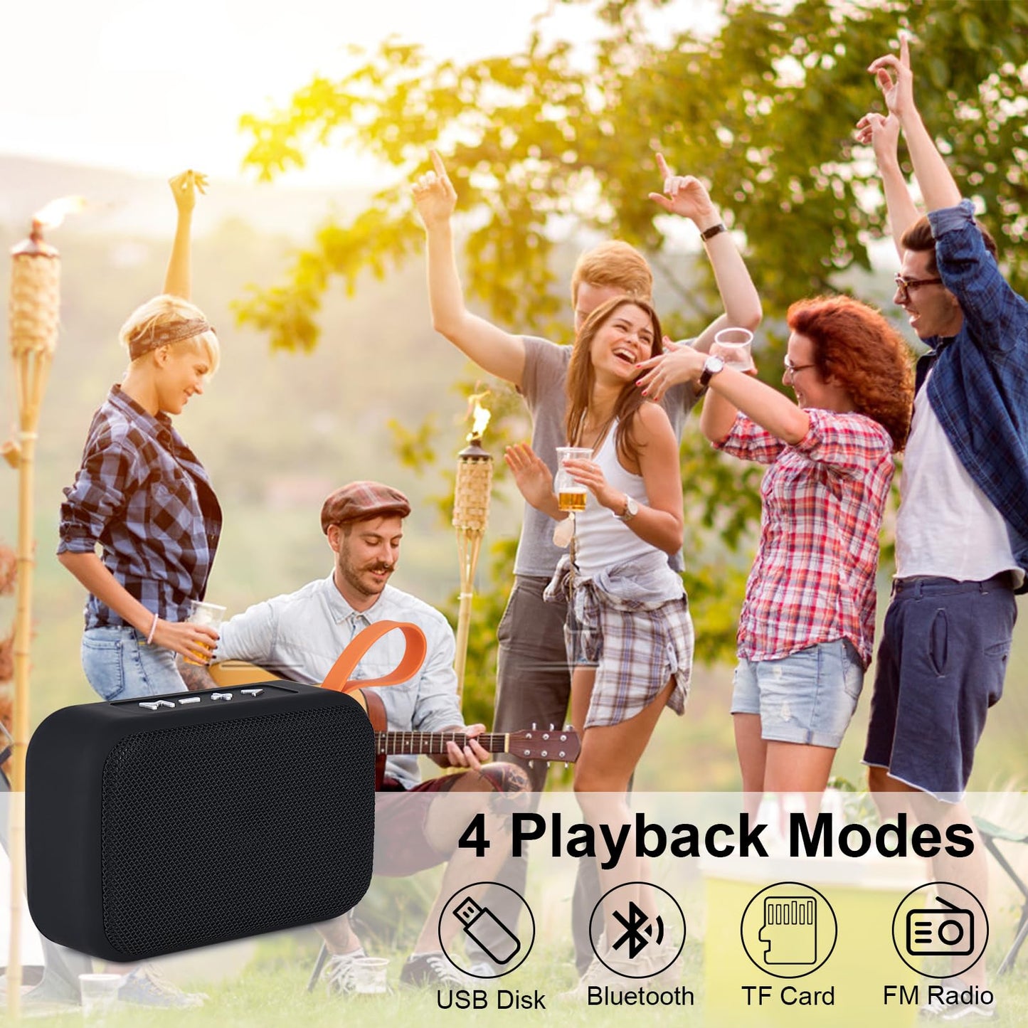 Xjahwr Portable Bluetooth Speakers, Wireless Bluetooth Speaker, Deep Bass, Outdoor Speakers with Handle, Supports TF Card for Outdoor