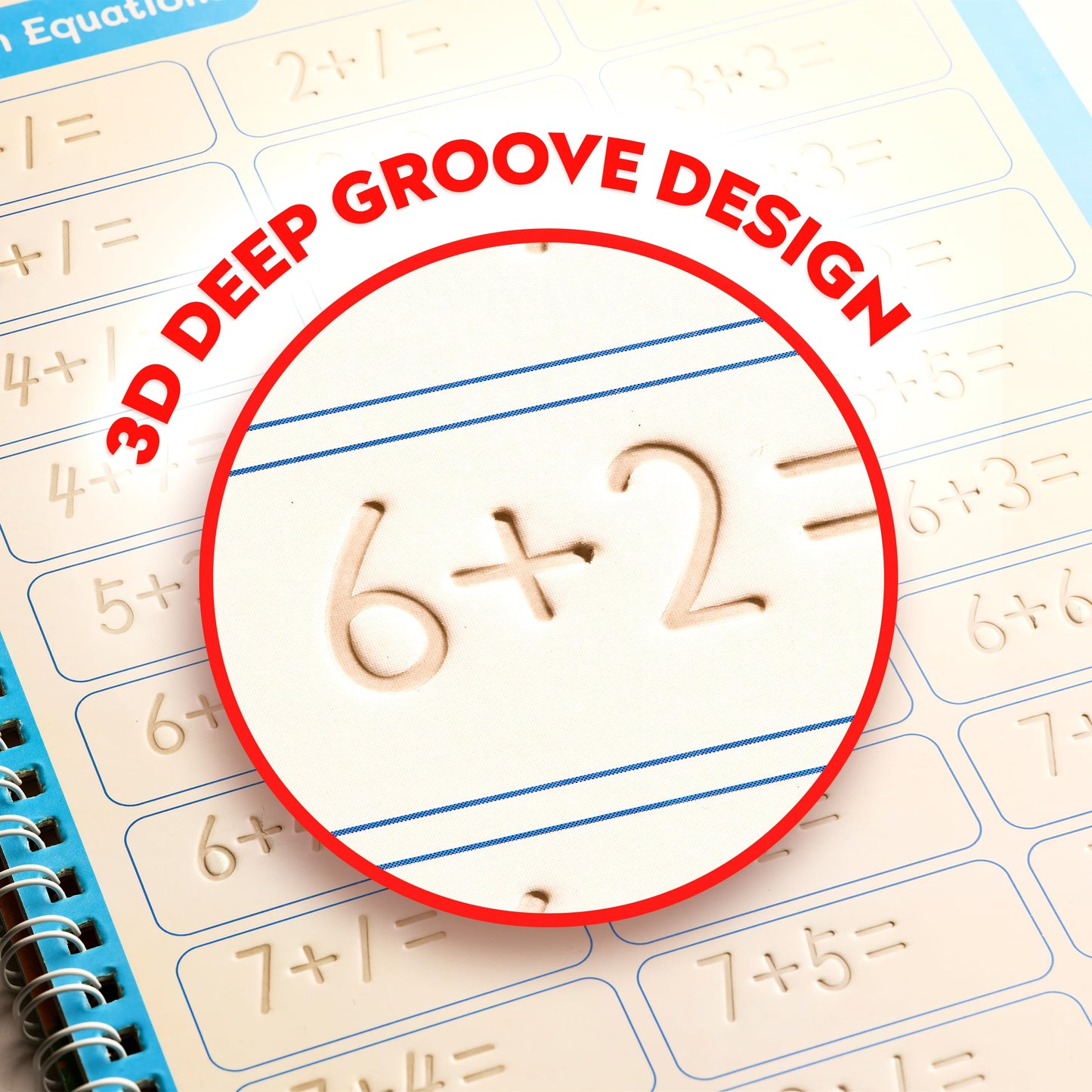 Nirvend Large Magic Practice Copybook,Grooved Writing Books for Kids ages 3-8,Preschool Learning Activities,Handwriting Practice for Kids (10.2x7.5in)