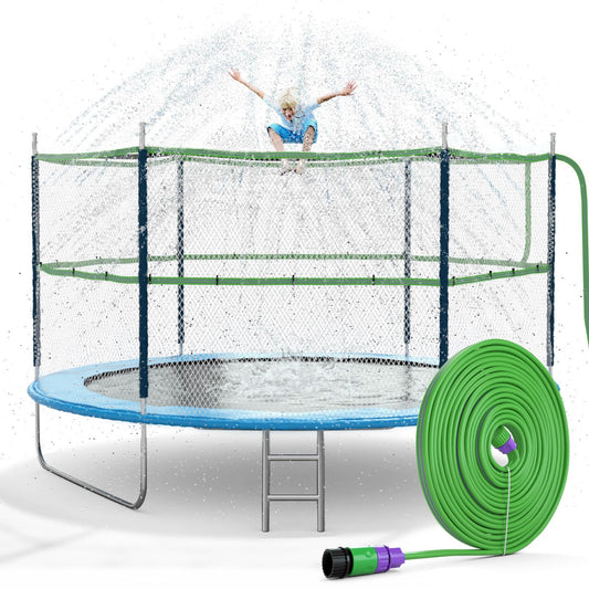 Jasonwell Trampoline Sprinkler Kids Outdside: Trampoline Accessories Waterpark Tropical Party Summer Outdoor Fun Water Games Toys Sprinklers Backyard Water Park Activity Toy for Kids Boys Girls (39FT)