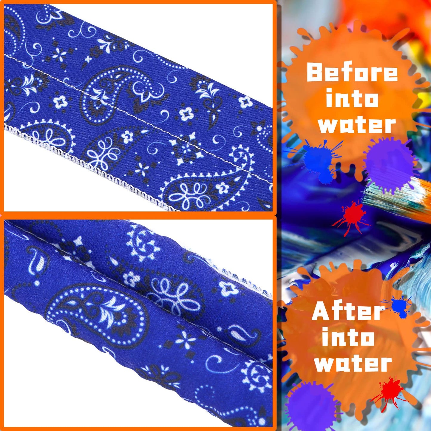 Coume 6 Pack Cooling Neck Wraps Cooler Ice Wrap Scarf Bandanas for Hot Weather Summer Women Men Walking Riding Outdoor(Retro Color)