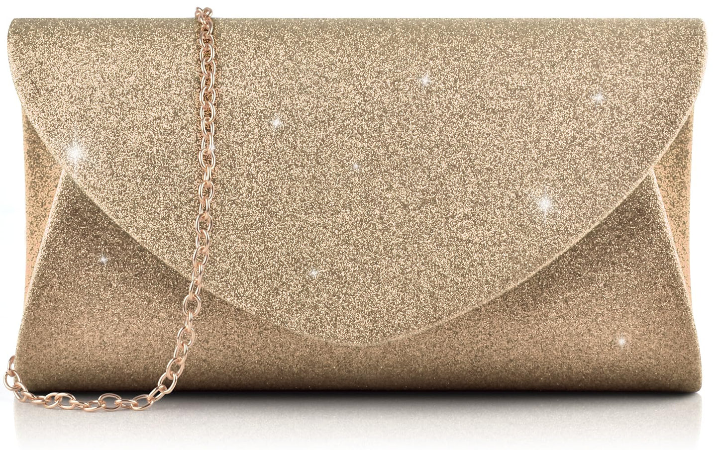 PACETAP Women's Evening Bag Clutch Purse, Glitter Party Wedding Handbag with Chain for Women Formal Wedding Party Cocktail Prom Dinner(Champagne)