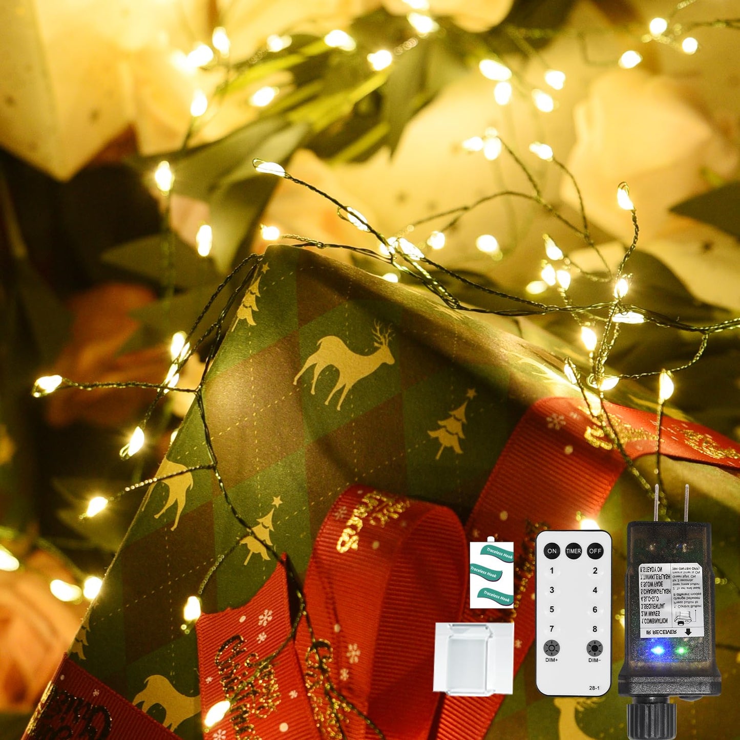 Dailyart Fairy Lights Plug in, 1000 Led Fairy Lights with Remote 75Ft Warm Light with Timer Long Twinkle Light Waterproof String Light for Bedroom Outdoor Indoor Decorative,Green Wire