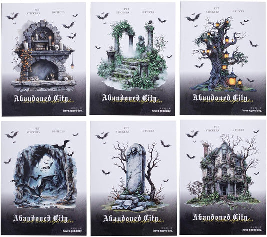 50 Pieces Vintage Bright Lighting Themed Scrapbook Stickers, 5 Pack Aesthetic Decorative Stickers for Scrapbooking, Planner, Junk Journaling Supplies, DIY Arts, Crafting