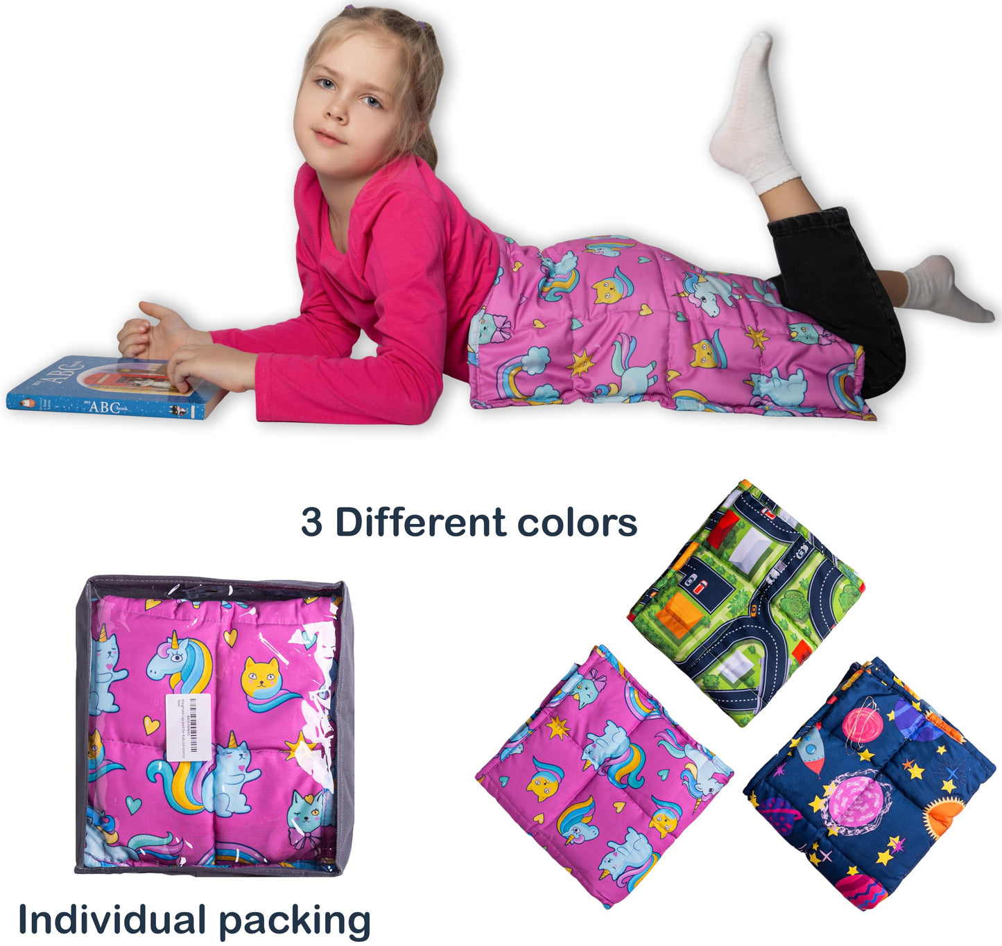 NATAHEAVEN Sensory Weighted Lap Pad 5 lbs - Teenager Boys Girls -Soft Warm Comfortable Items for Calm Down - Weighted Lap Pad for Kids with Sensory Needs - 18 * 21 inch
