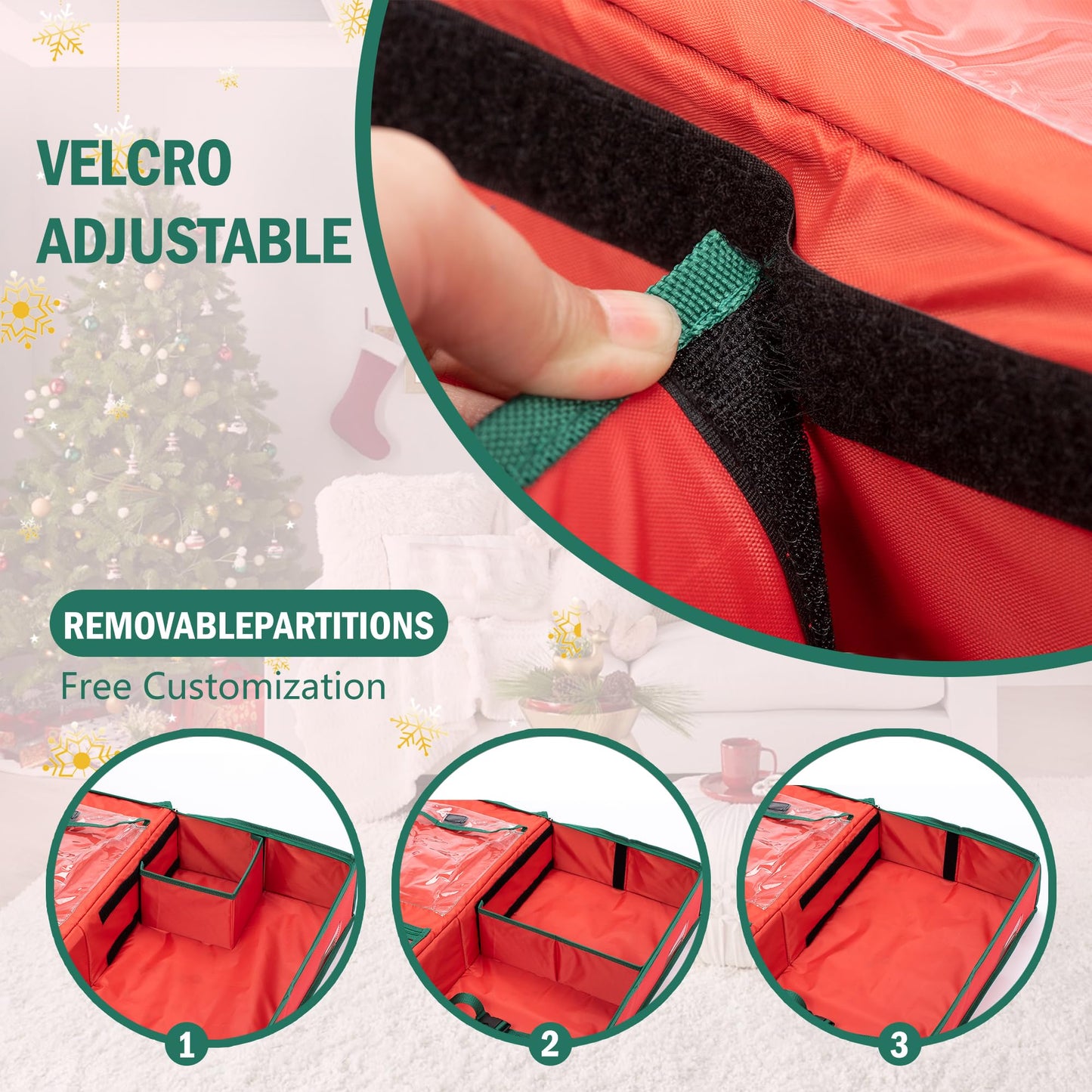 EXLIFBAG Wrapping Paper Organizer Storage for Christmas Gifts Wrapping Pape, Fits Ribbon, Ornaments, Holiday Accessories, 40"