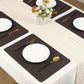 Luxury Brown Faux Leather Placemats Set of 6 – Heat Resistant, Waterproof, Non-Slip, Wipeable, Stain-Resistant Table Mats – Modern Dining Table Décor, Easy to Clean & Washable