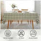 Alsoo Checkered Rectangle Tablecloth Cotton Linen Fabric Gingham Table Cloth Buffalo Plaid Table Cover with Tassel Wrinkle Free Washable for Kitchen Dining Picnic, Green and White, 55X75''