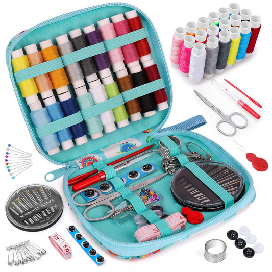 Coquimbo Sewing Kit Gifts for Mom Grandma Women Men Adults Kids Teen Beginner Traveler, Portable Sewing Supplies Accessories Contains Thread, Needles, Scissors, College Dorm Room Essentials (Black, M)