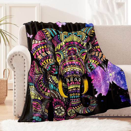 Vencede Elephant Blanket Adult Elephant Throw Blankets for Women Elephant Gifts for Women Girls Baby Kids Soft Elephant Blankets Fuzzy Elephant Blanket Used for Sofa, Couch Chair, Bed（40"x50"）