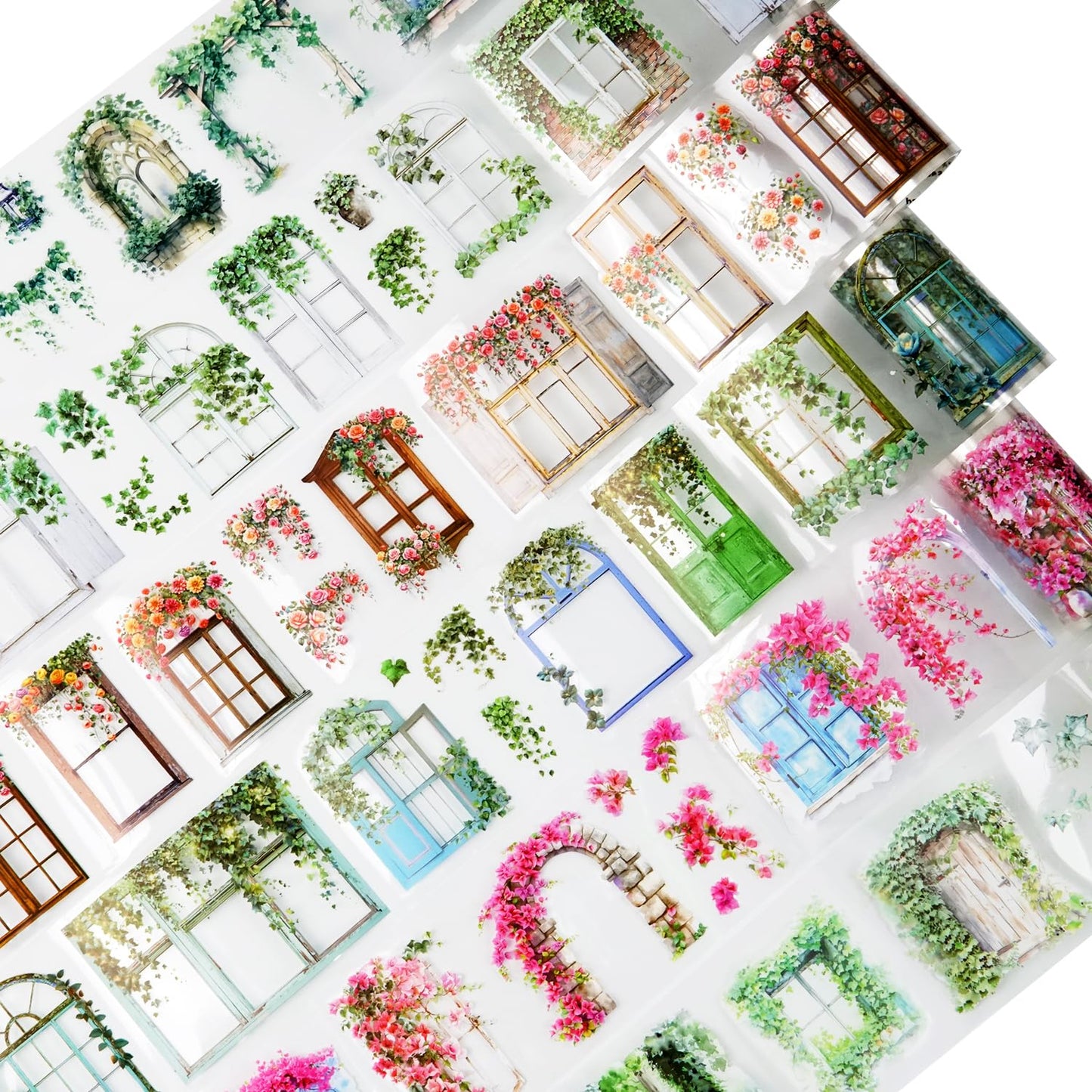 Blooming Sunflower PET Tape Set, 6 Rolls of Pre-Cut Floral Stickers for Journaling, Scrapbook Supplies, DIY Crafts, and Decorative Art