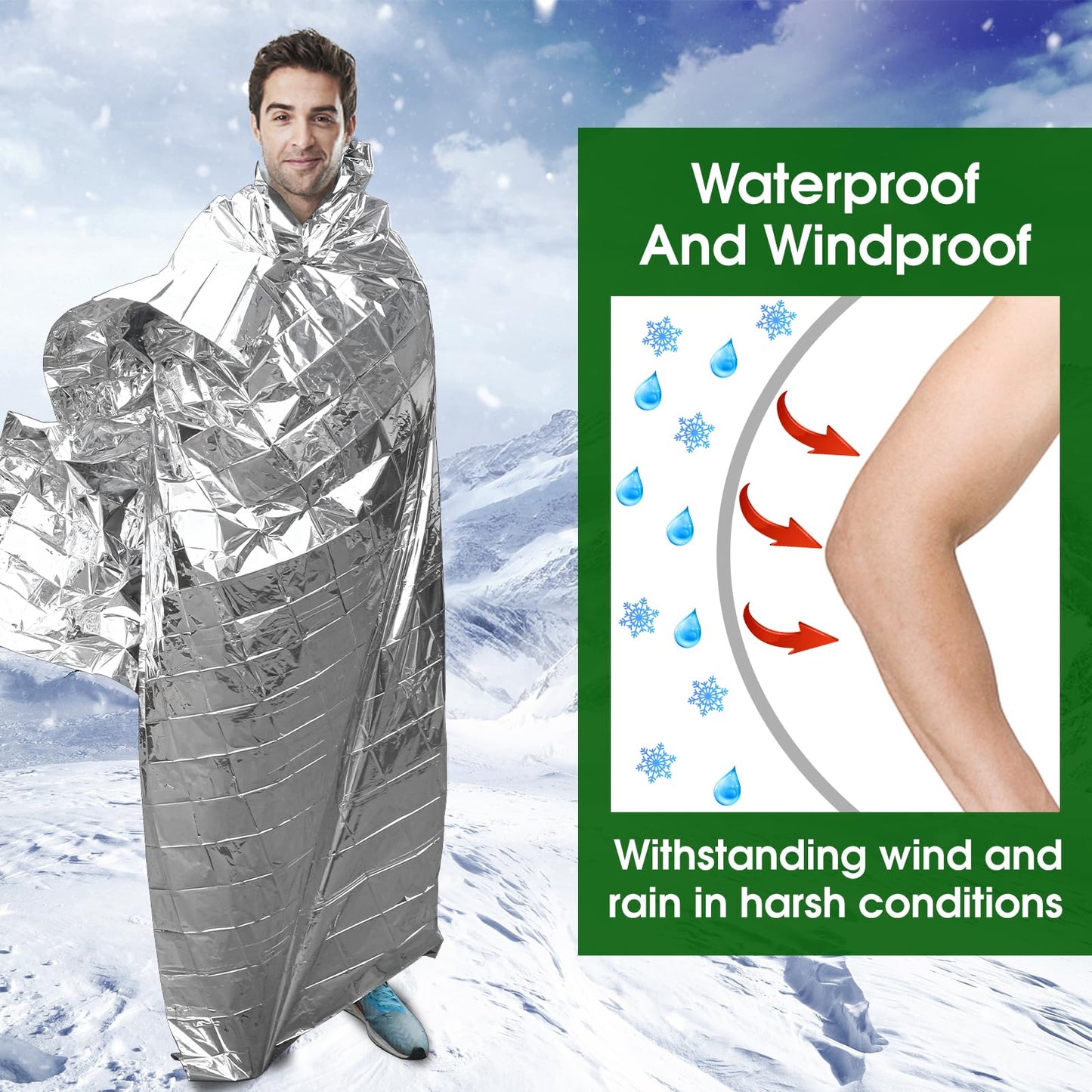 CXYARY 30 Pack Emergency Mylar Thermal Blanket, 84” x 52” Space Blankets, Emergency Thermal Blanket Space Rescue Survival Gear Camping for Outdoors, Hiking, Camping Survival