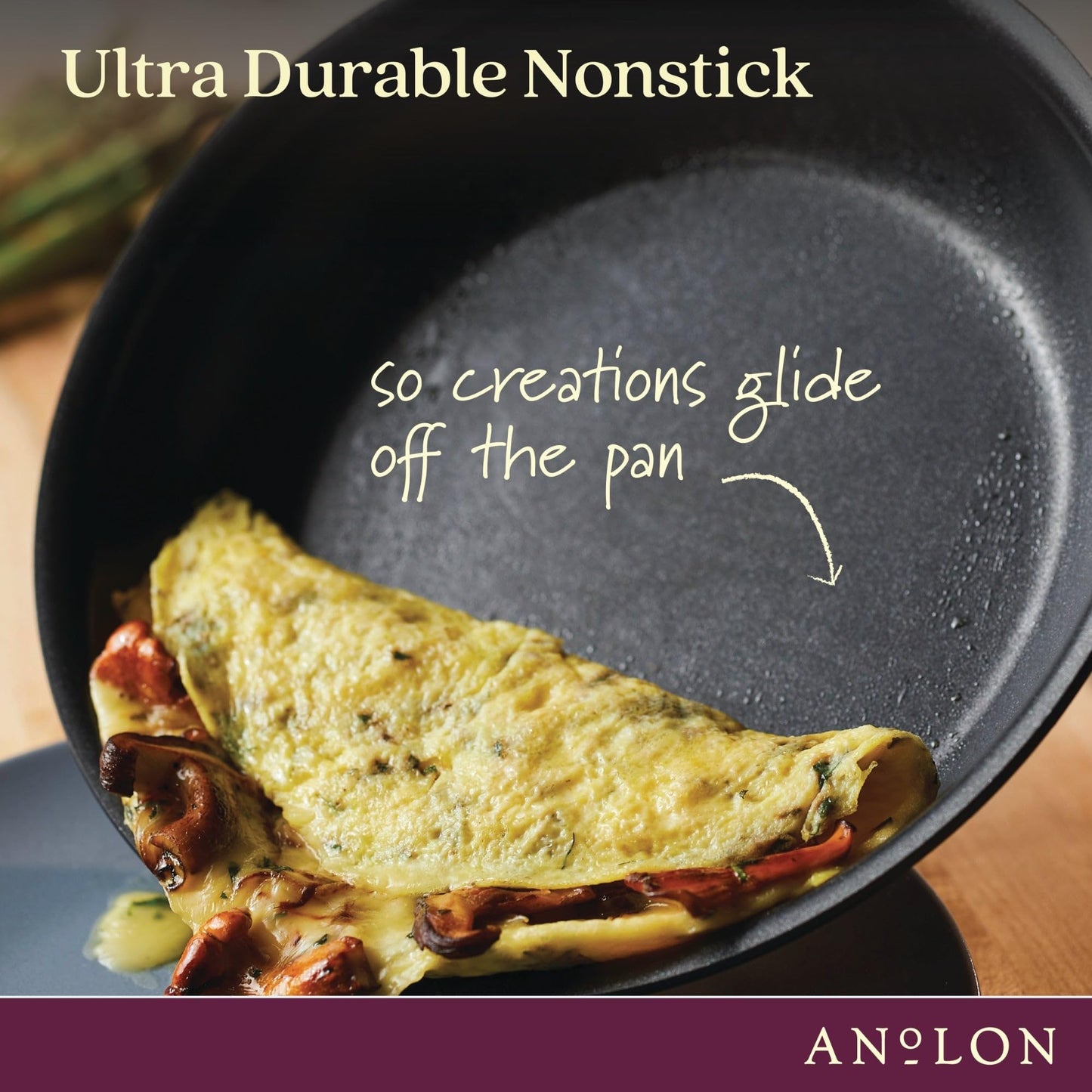 Anolon Smart Stack Hard Anodized Nonstick Frying Pan Set / Skillet Set - 8.5 Inch and 10 Inch, Black