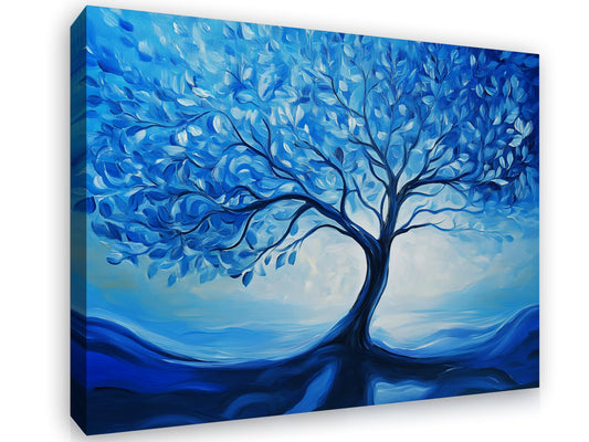 ketilly Blue Art Tree Of Life Canvas Paintings Wall Art Abstract Modern Canvas Prints Wall Art For Livingroom, Bedroom, Office, Farmhouse Home Wall Decor 15X12 Inches 1Pcs