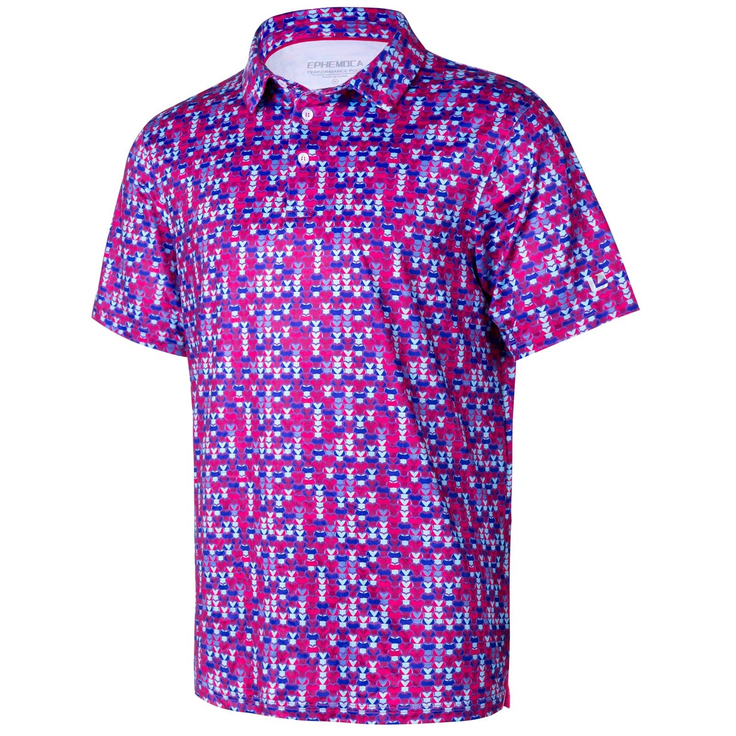 Golf Shirts for Men Dry Fit Performance Short Sleeve Print Moisture Wicking Polo Shirt