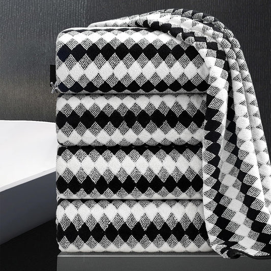 4 Piece Bath Towel Black Oversized Bath Sheet 35"x70" Bathroom Towel Extra Large Bath Towel Set Soft Highly Absorbent & Quick Dry Premium Towel Set for Bathroom 600GSM Shower Towel Spa Gym Hotel