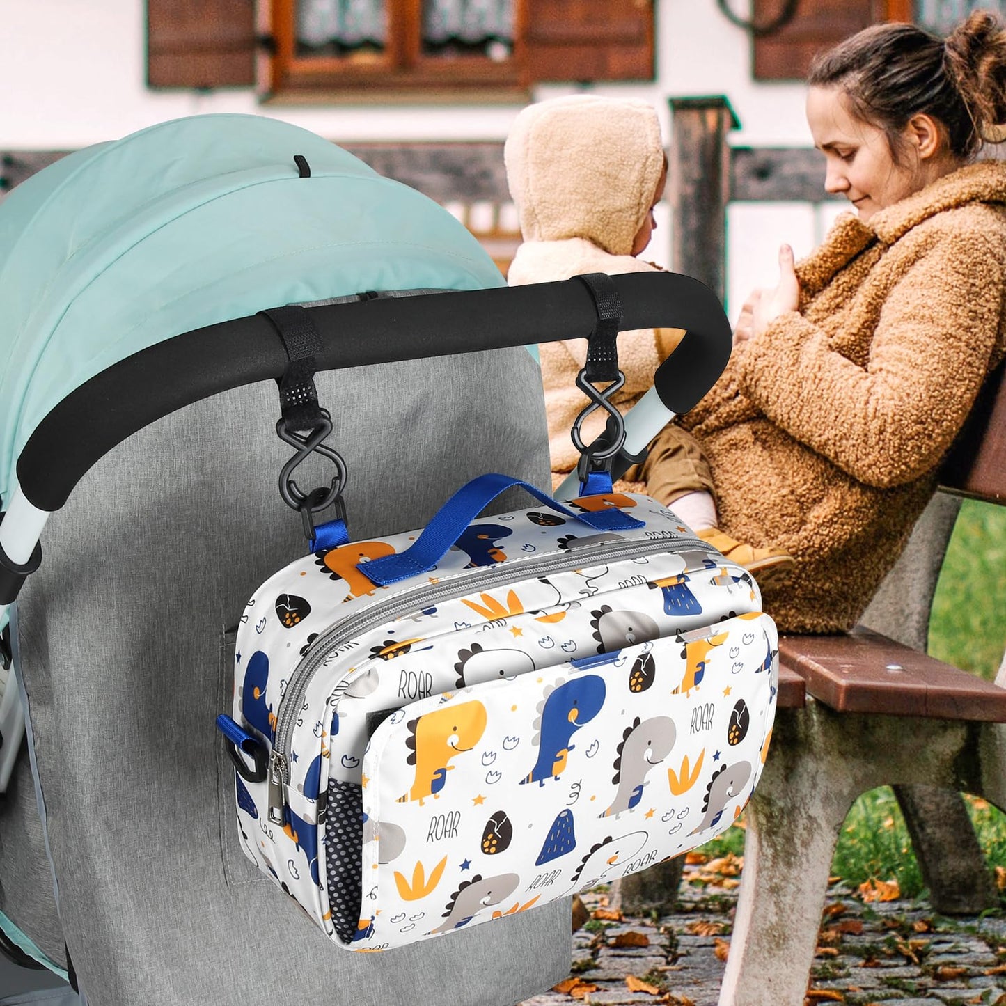 Accmor Stroller Organizer, Universal Stroller Organizer with Insulated Cup Holder Pocket, Dual Purpose Large Capacity Stroller Bag Caddy, Stroller Accessories Fits for Uppababy, Doona, Nuna Strollers