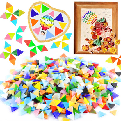 1100 Pcs Mosaic Tiles, Glass Mosaic Tiles for Crafts Bulk, Stained Mosaic Glass Pieces, Mosaic Supplies for Home Decoration, Art Crafts, DIY Projects, Transparent (Mixed Shape)