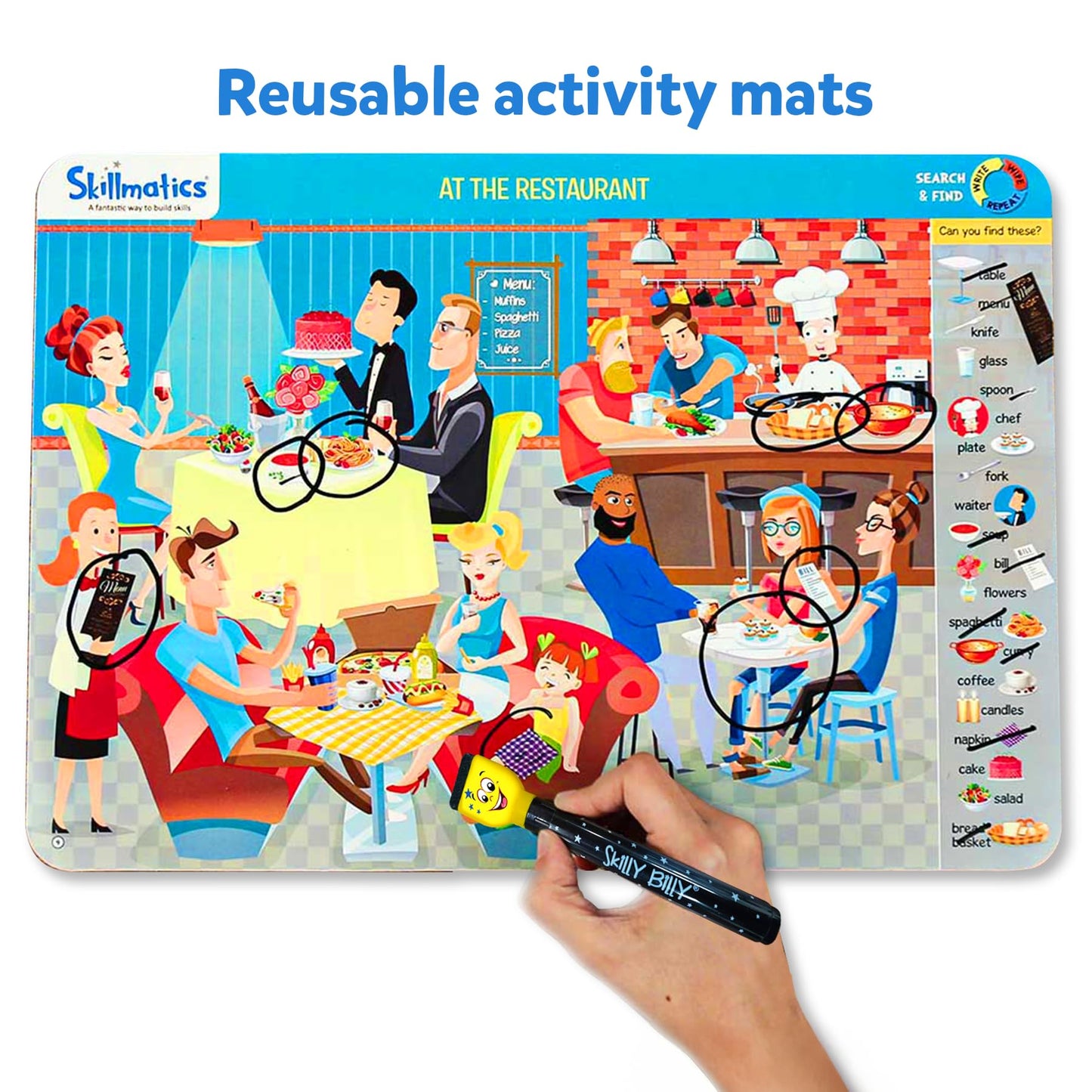 Skillmatics Search and Find Educational Game - Reusable Preschool Learning Activities, Perfect for Toddlers & Kids Who Love Toys, Art & Crafts, Builds Vocabulary, Gifts for Ages 3, 4, 5, 6