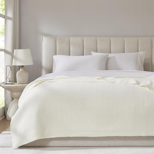 R.SHARE Beige Throw Blanket 50x70 Inch Reversible, Feather Knit Tan Cream Taupe Microfiber Soft Comfy Cozy Lightweight Fluffy Fuzzy Warm Cute for Couch Sofa Chair Bed Home