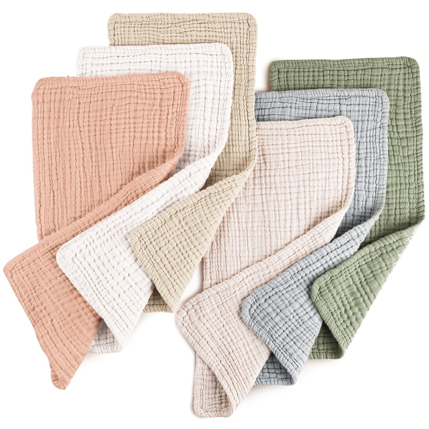 Konssy Muslin Baby Burp Cloths 6 Pack, Soft Absorbent 100% Cotton Burping Clothes for Newborns, Baby Boys and Girls, Unisex