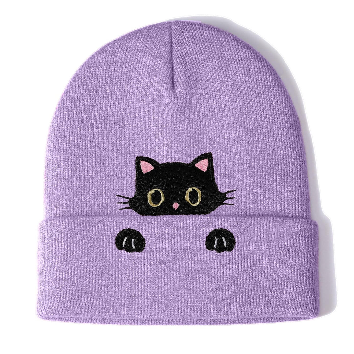 Cat Hat Beanie for Lovers - Cute Women's Embroidery Themed Gifts for Mom - Funny Novelty Trendy Stuff