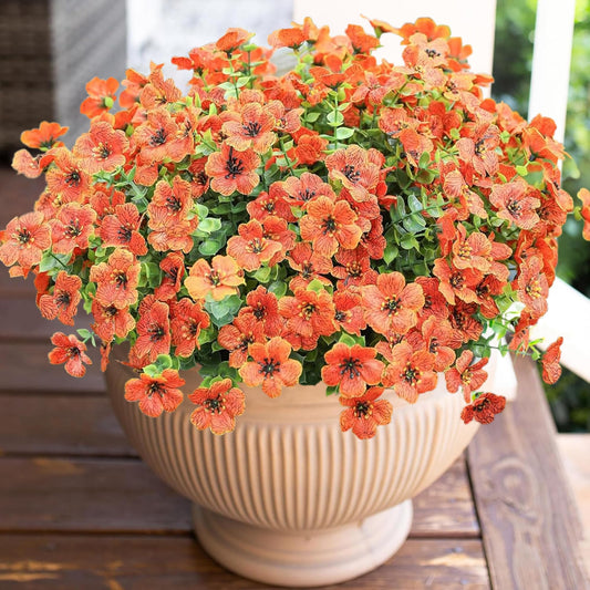 Artificial Flowers for Outdoor Indoor Garden Home Decoration, Faux Flower Daisy with Eucalyptus Leaves Fake Plants Greenery Boxwood Porch Patio, 12 Bundles (Mix Pink Red Purple Yellow)