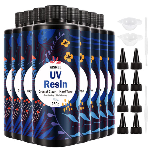 KISREL UV Resin 1000g - Upgraded Hard Type Crystal Clear Ultraviolet Curing UV Epoxy Resin for Craft Jewelry Making