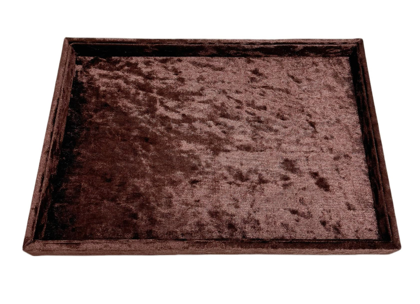 AgentMoon Luxury Jewelry Storage Tray,Noble Retail Goods Display Tray,Bedside Organizer for Remote Controller iPhone Eyeglasses.Original Design Flashing Special Velour.(Tabby Dark Coffee)