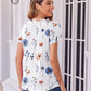 Zeagoo T Shirts for Women Casual Crew Neck Petal Short Sleeve Summer Tunic Top Floral Printed Trendy Blouses
