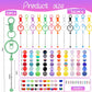 Wurosi 142 Pcs Beadable Keychain Making Kit, Including 12 Pcs Beadable Keychains Bars Blanks, 130 Pcs Bubblegum Beads Spacer Bead, Keychain Beads Supplies for DIY Crafts Jewelry Making Gift