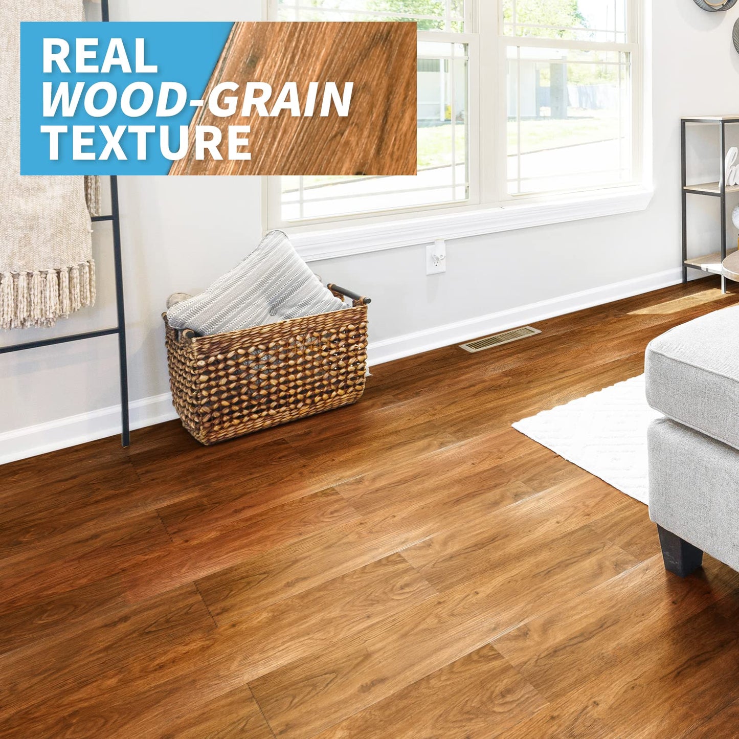 Art3d 36-Pack 54 Sq.ft Peel and Stick Floor Tiles Vinyl Plank Flooring Wood Look, Adhesive and Waterproof Tile Sticker for Bedroom, Living Room, Kitchen, RV in Rosewood