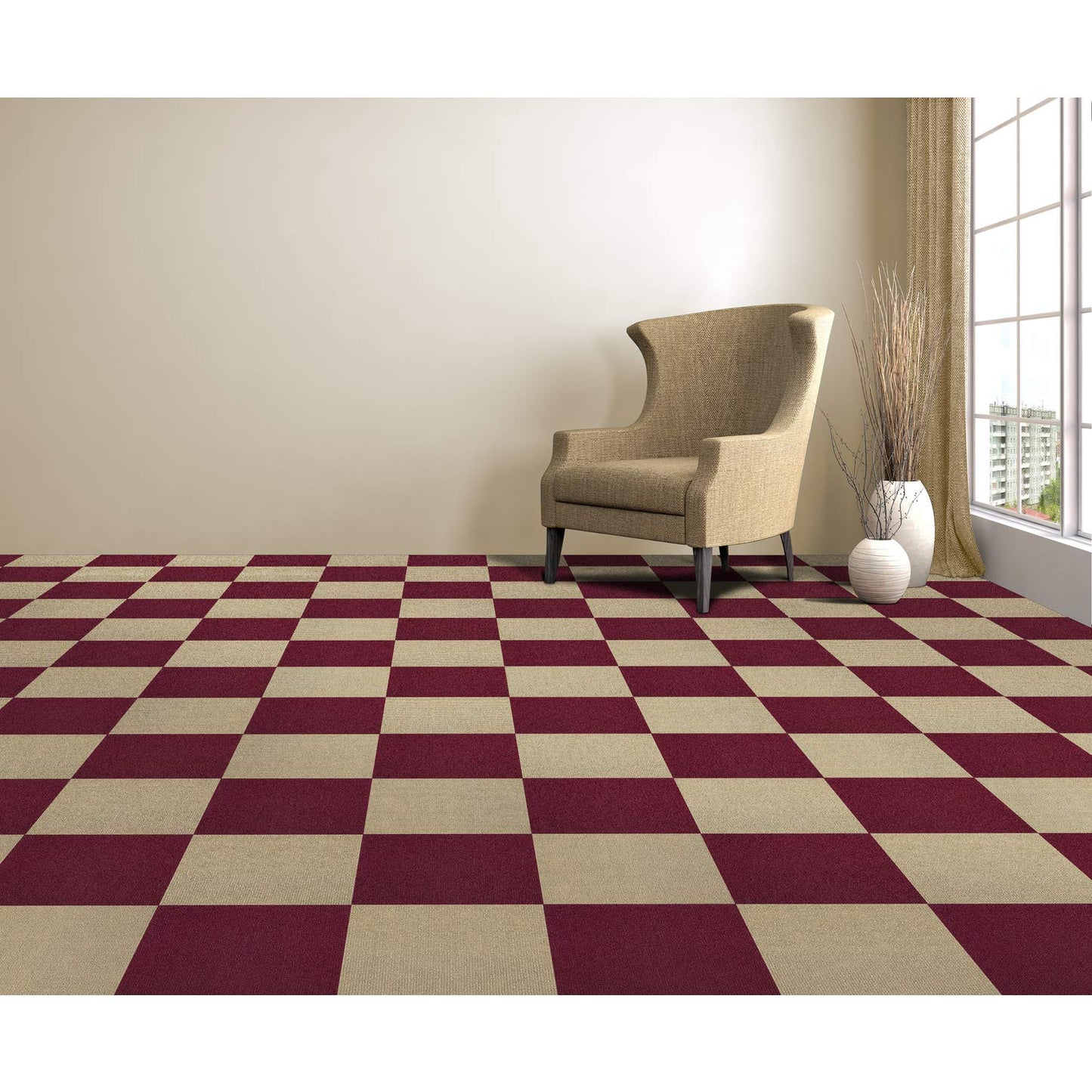 Nexus Self Adhesive 12-Inch Carpet Floor Tiles, 12 Tiles - 12" x 12", Jet Black - Peel & Stick, DIY Flooring for Kitchen, Dining Room, Bedrooms & Bathrooms by Achim Home Decor