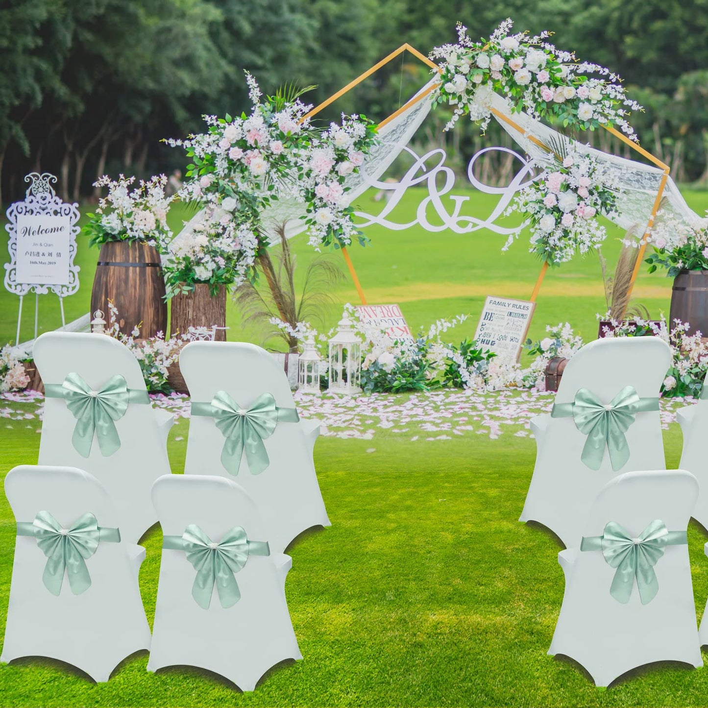 HAINARverS Folding Chair Covers for Wedding, 10pcs Stretch Spandex Washable Fabric Chair Cover, Decoration Chair Cover for Wedding, Party, Banquet, Birthday, Conference, Event(White, 10 PCS)