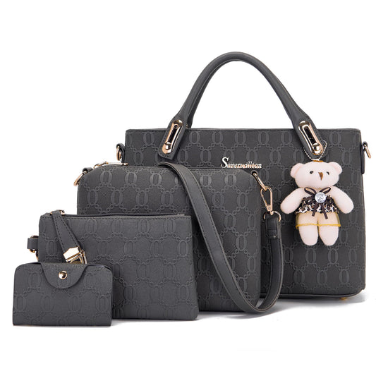 Purse for Women Fashion Medium Shoulder Bag Crossbody Bag Top Handle Tote Handbag Set 4PCS