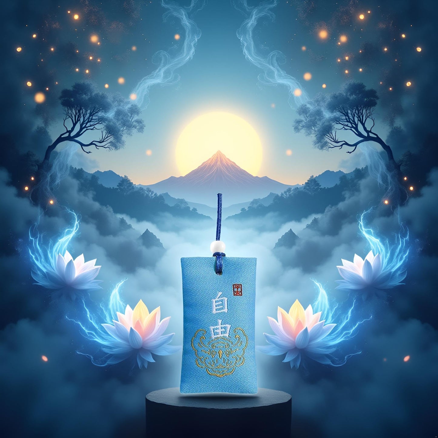 Blue Spiritual Salts Pouchs with Sachet, Buddhist Spirituals Salt Pouch Necklace, Lucky Bag, Classical Talisman from China Salt and Salt Substitutes