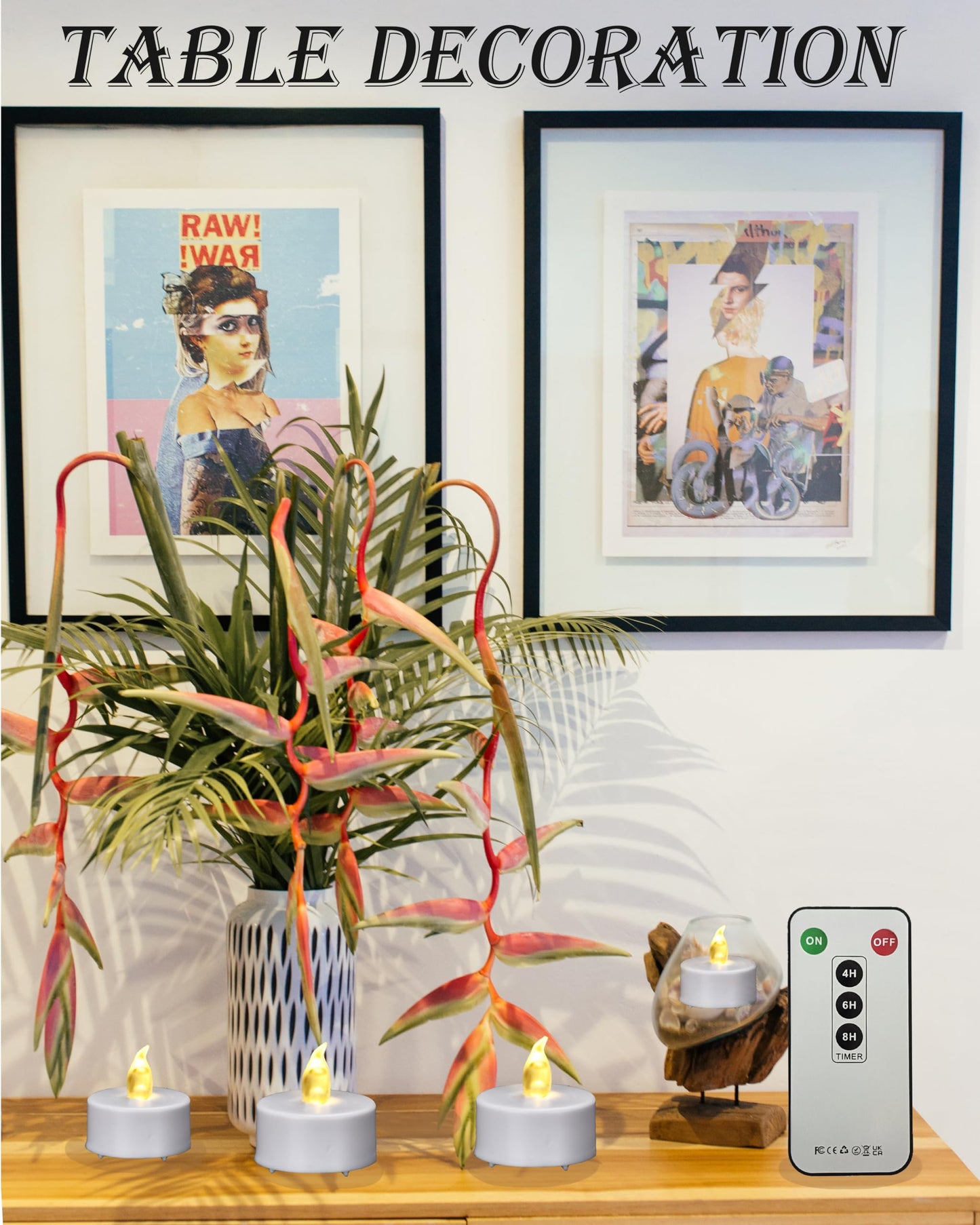 Paichi Tea Lights Candles Battery Operated with Remote Control, 12Pcs Flickering Flameless Candle with Timer, Long Lasting 400+Hours Led Electric Candle for Home Decor, Wedding, Party (WarmYellow)