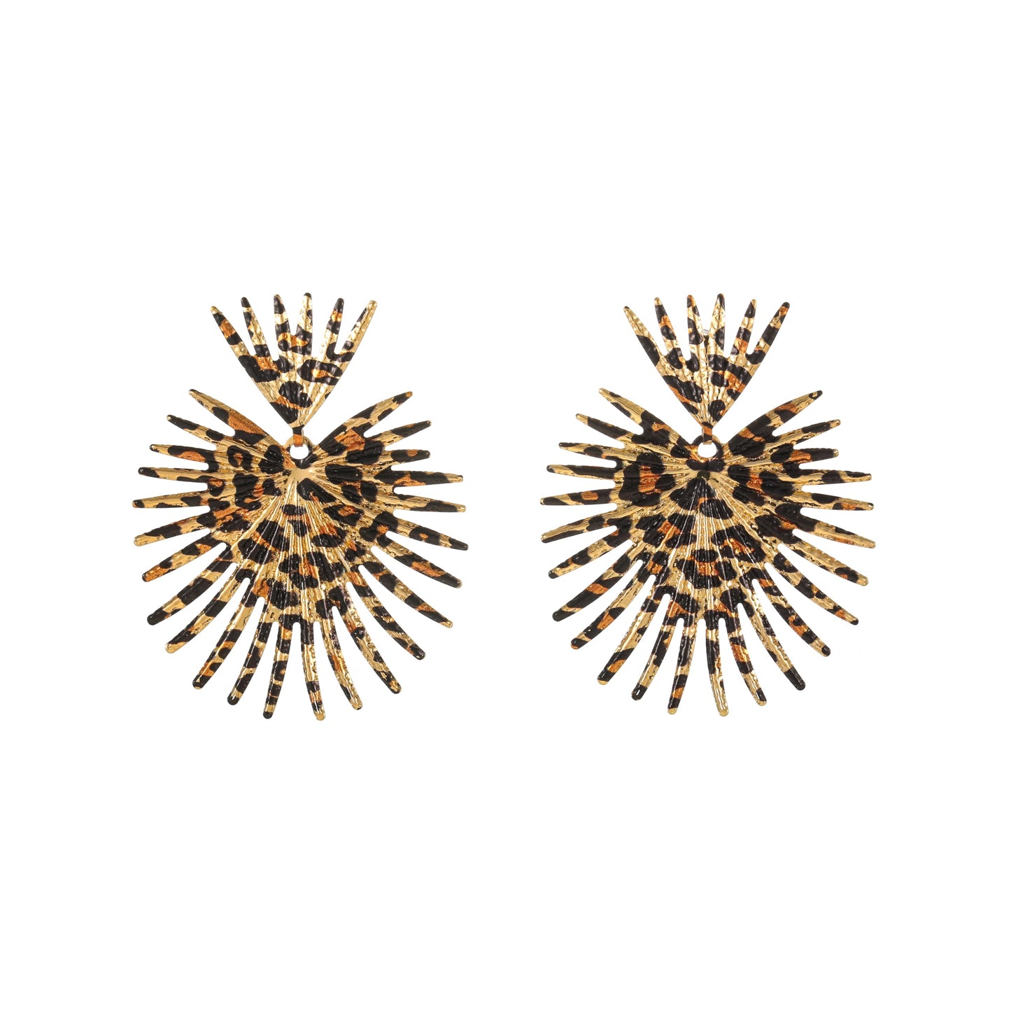 Leopard Dangle Earrings for Women Statement Square Drop Flash Metal Earrings Disc Earring Geometric Modeling Animal Print Stud Earring Fashion Jewelry