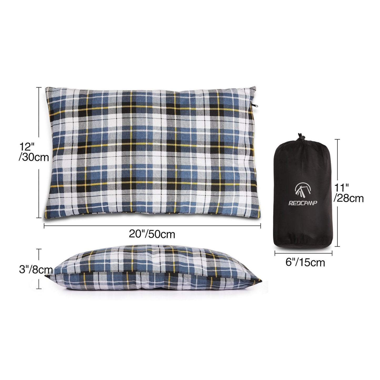 REDCAMP rc16031 Outdoor Camping Pillow Lightweight, 1 Count (Pack of 1), Blue and Grey