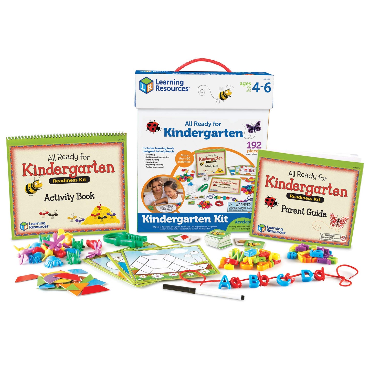 Learning Resources All Ready for Kindergarten Readiness Kit for Kids Ages 4+ Learning Activities for Kids, Kindergartner Prep Materials, Homeschool Supplies