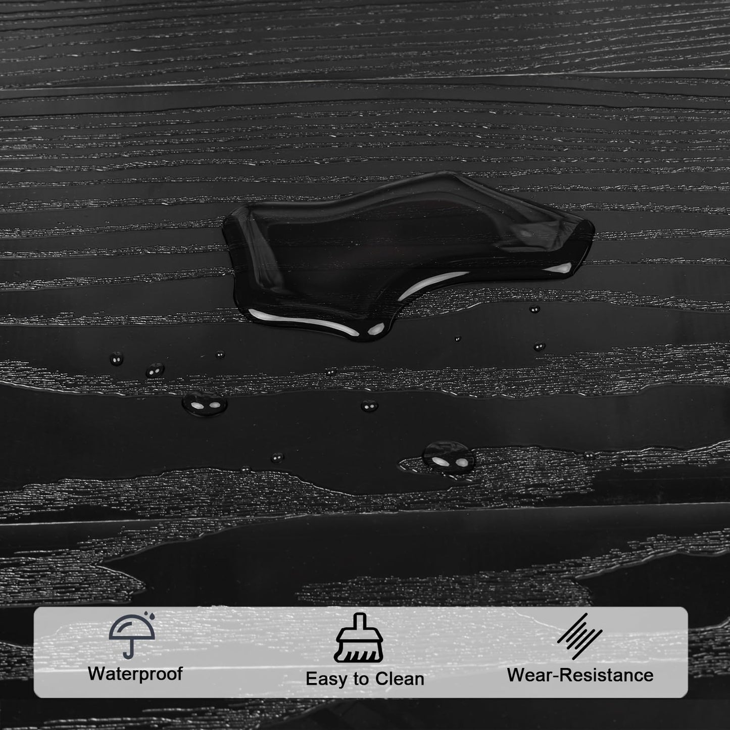 Peel and Stick Floor Tile - Vinyl Flooring 20-Pack (30 Sq.Ft), Waterproof and Self-Adhesive Black Wood Plank for Bathroom Kitchen Laundry Room, Easy DIY Flooring, No Grout Needed (36x6 Inch)