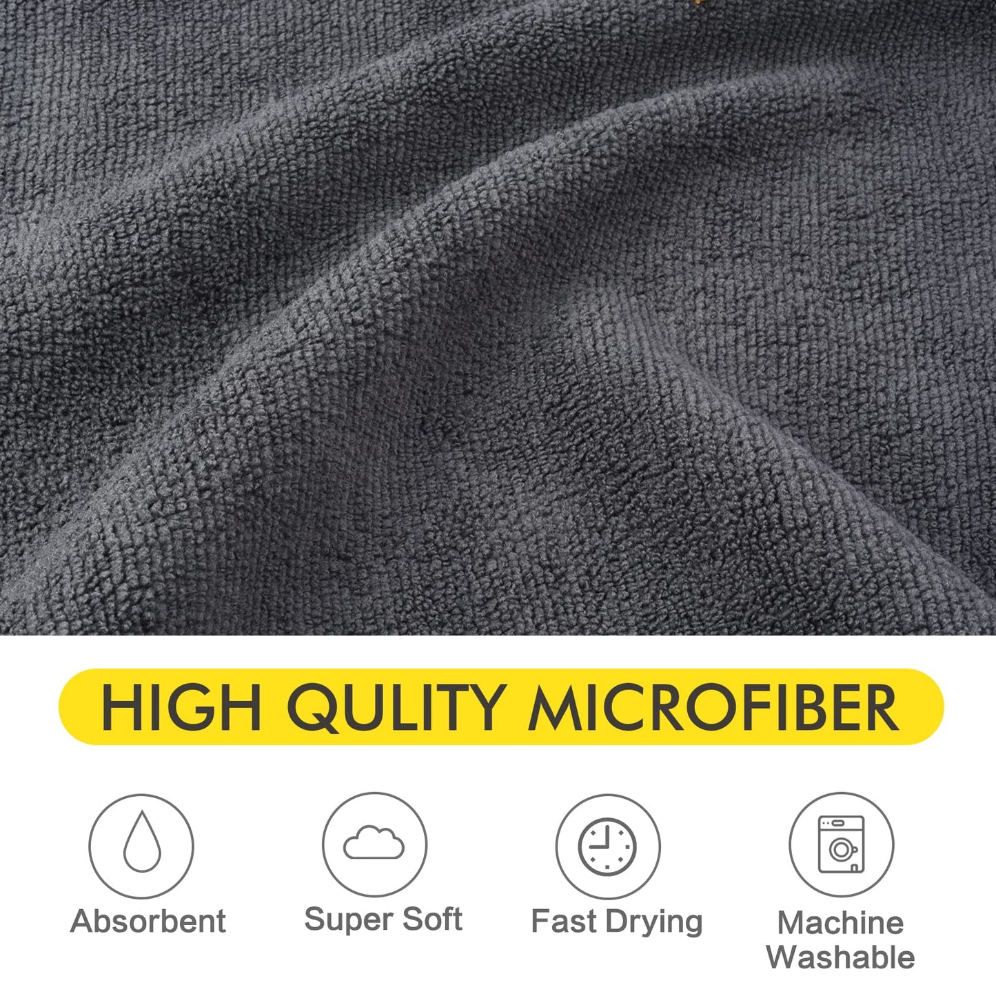 KinHwa Dog Towel Super Absorbent Microfiber Dog Drying Towel Soft Pet Bath Towel for All Dogs and Cats with Embroidered Paw Print 30inch x 50inch Gray