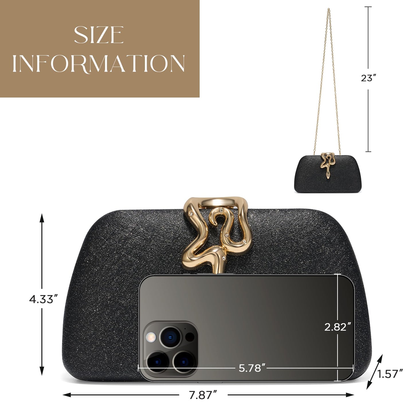 SWEETV Glitter Clutch Purses for Women Elegant Evening Bag for Parties, Weddings, and Formal Events